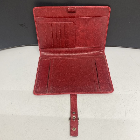 Franklin Covey Red Pebbled Leather Binder Planner - Picture 7 of 17